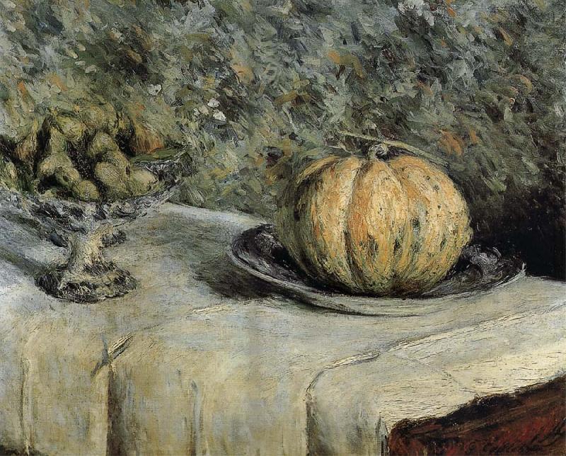 Gustave Caillebotte The muskmelon and a handleless cup of fig